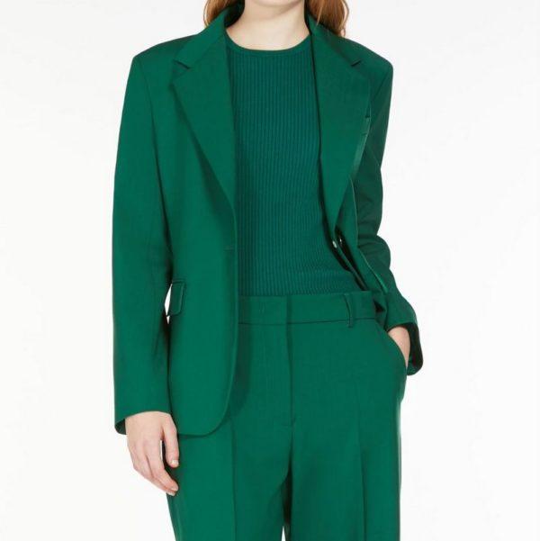 Giacca verde in lana natural stretch Weekend Max Mara