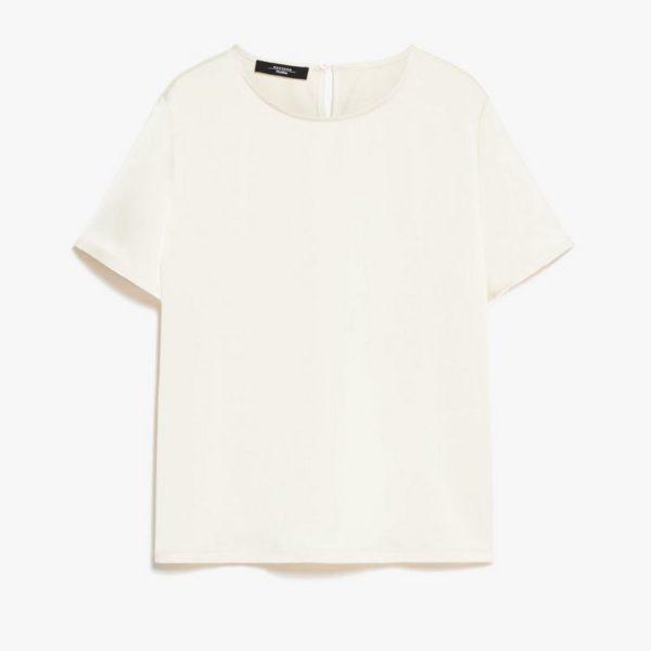 T-shirt panna in raso e jersey Weekend Max Mara - immagine 4