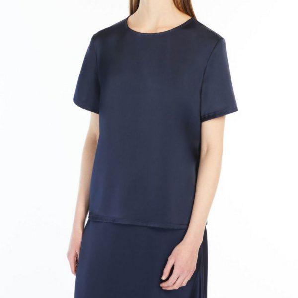 T-shirt blu in raso e jersey Weekend Max Mara