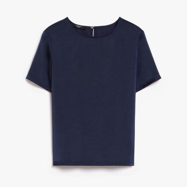 T-shirt blu in raso e jersey Weekend Max Mara - immagine 4