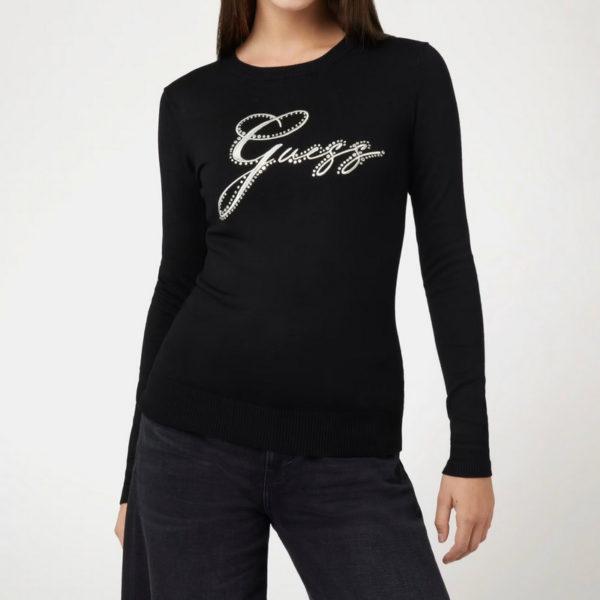 Maglia nera con strass Guess - immagine 2